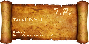 Tatai Pál névjegykártya